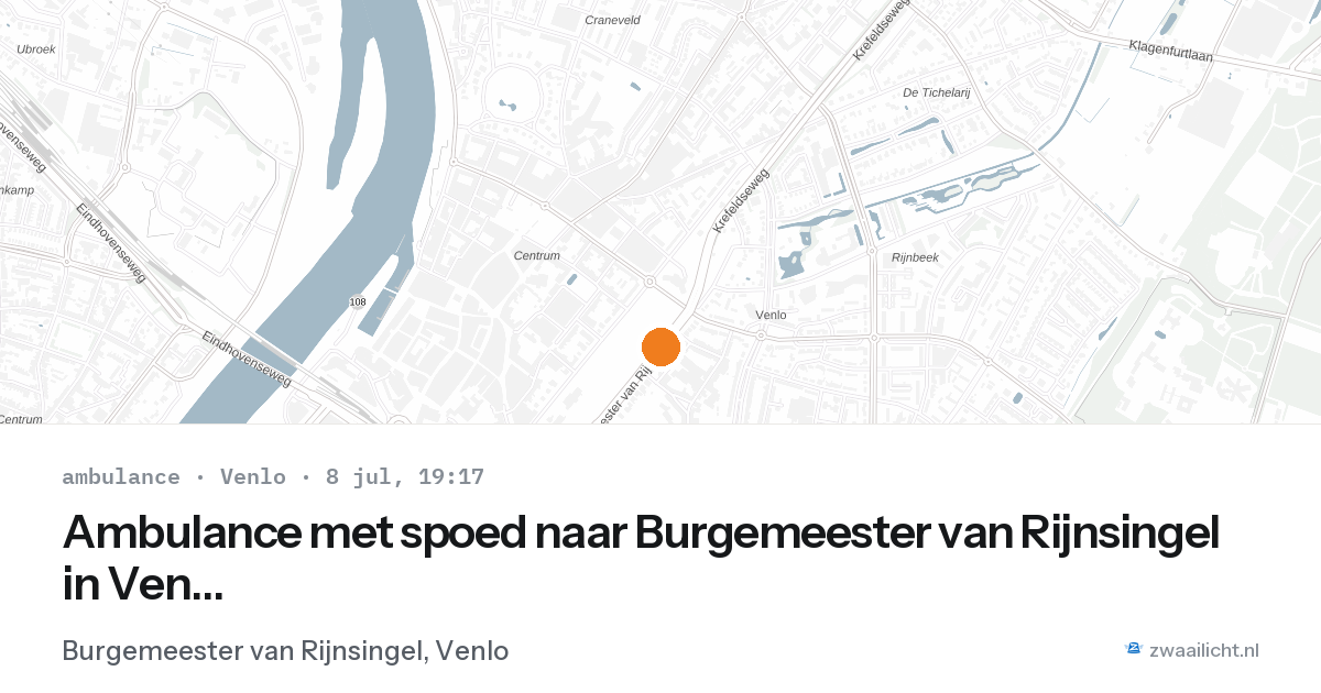 Ambulance met spoed naar Burgemeester van Rijnsingel in Venlo — 8 jul 2026