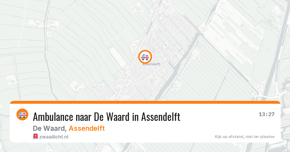 Ambulance naar De Waard in Assendelft — 27 jun 2026