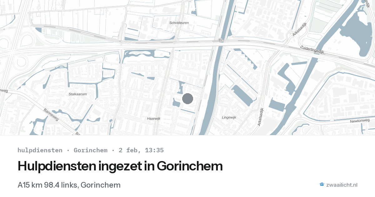 Hulpdiensten ingezet in Gorinchem — 2 feb 2026 | 🚨 Zwaailicht.nl