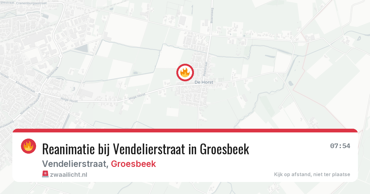 Reanimatie bij Vendelierstraat in Groesbeek — 1 jun 2026