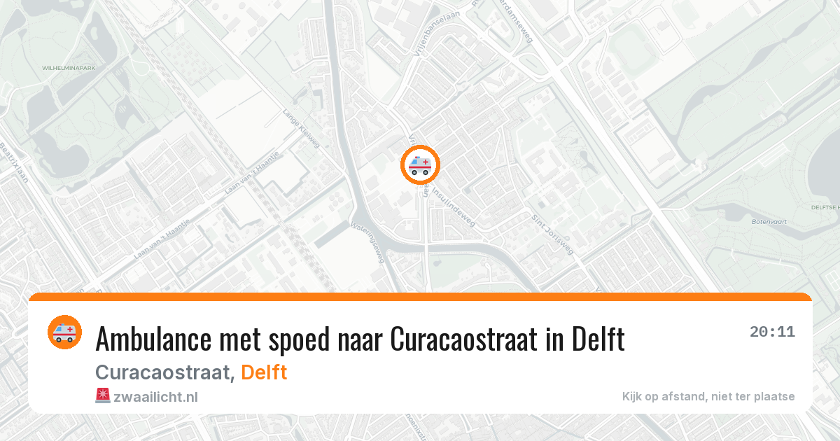 Ambulance met spoed naar Curacaostraat in Delft — 18 mrt 2026