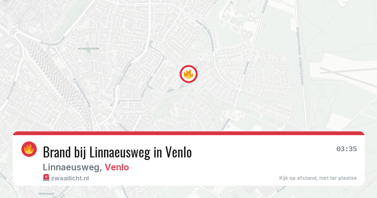 Brand bij Linnaeusweg in Venlo — 30 jul 2026