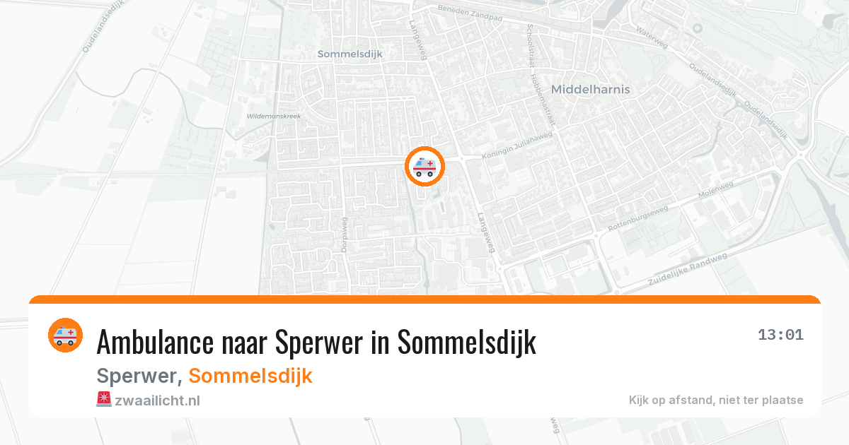 Ambulance naar Sperwer in Sommelsdijk — 11 aug 2026