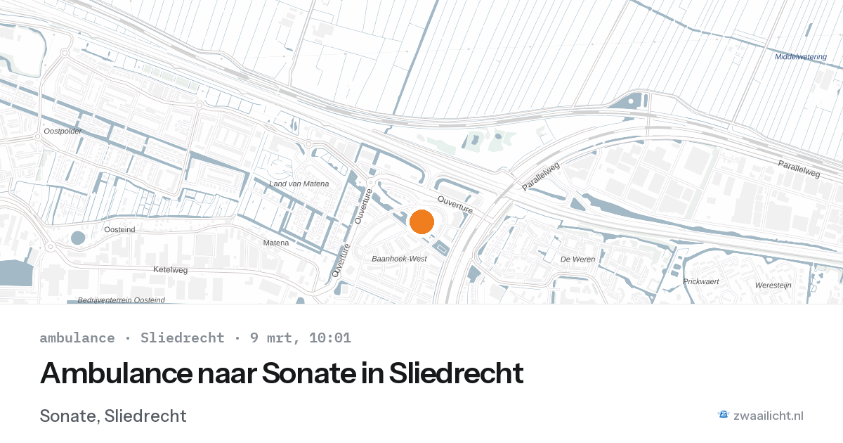 Ambulance naar Sonate in Sliedrecht — 9 mrt 2026