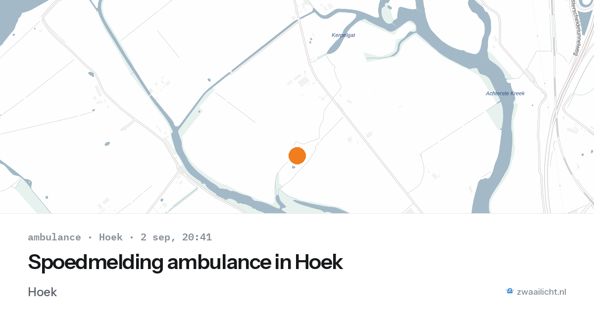 Spoedmelding ambulance in Hoek — 2 sep 2026
