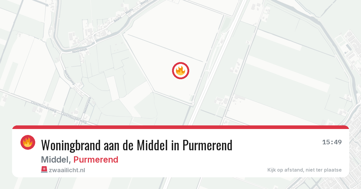 Woningbrand aan de Middel in Purmerend — 4 jul 2026