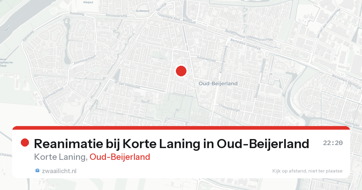 Reanimatie bij Korte Laning in Oud-Beijerland — 24 aug 2026