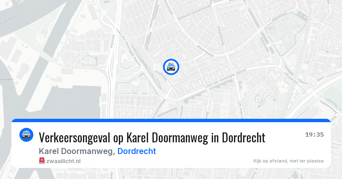 Verkeersongeval op Karel Doormanweg in Dordrecht — 11 mei 2026