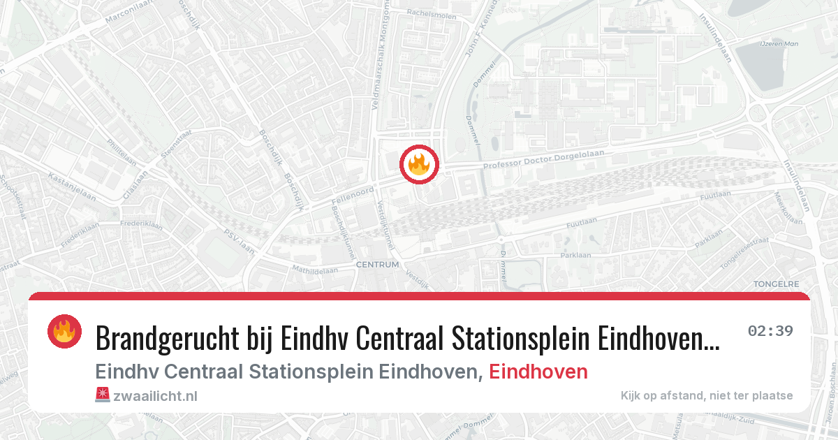 Brandgerucht bij Eindhv Centraal Stationsplein Eindhoven in Eindhoven — 14 feb 2026