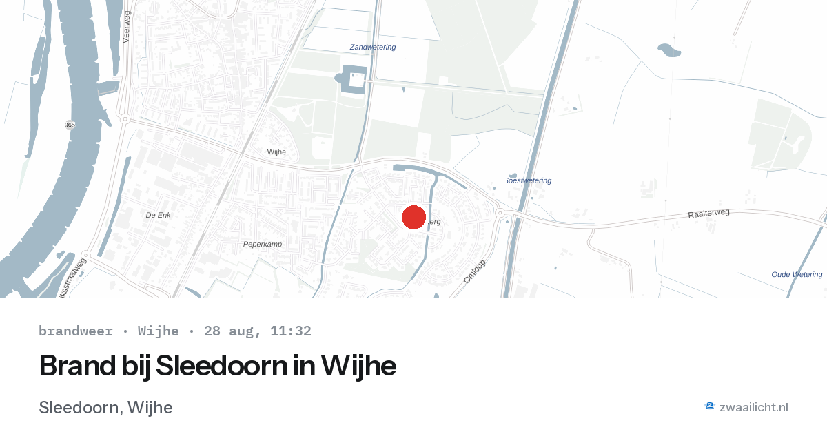 Brand bij Sleedoorn in Wijhe — 28 aug 2026