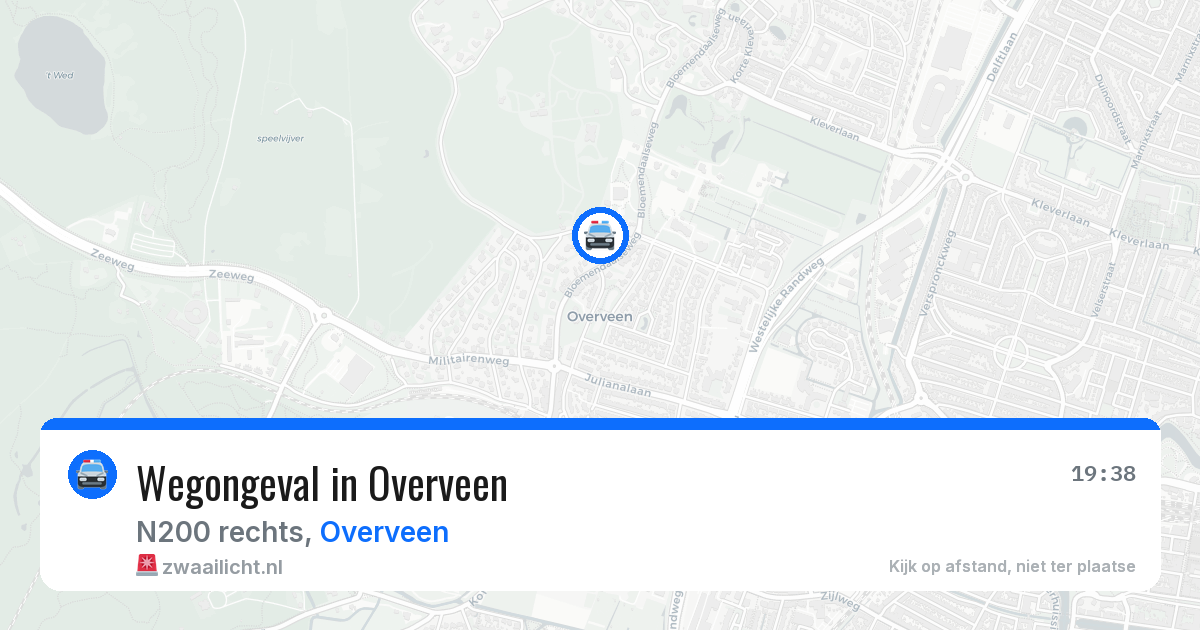 Wegongeval in Overveen — 26 jun 2026