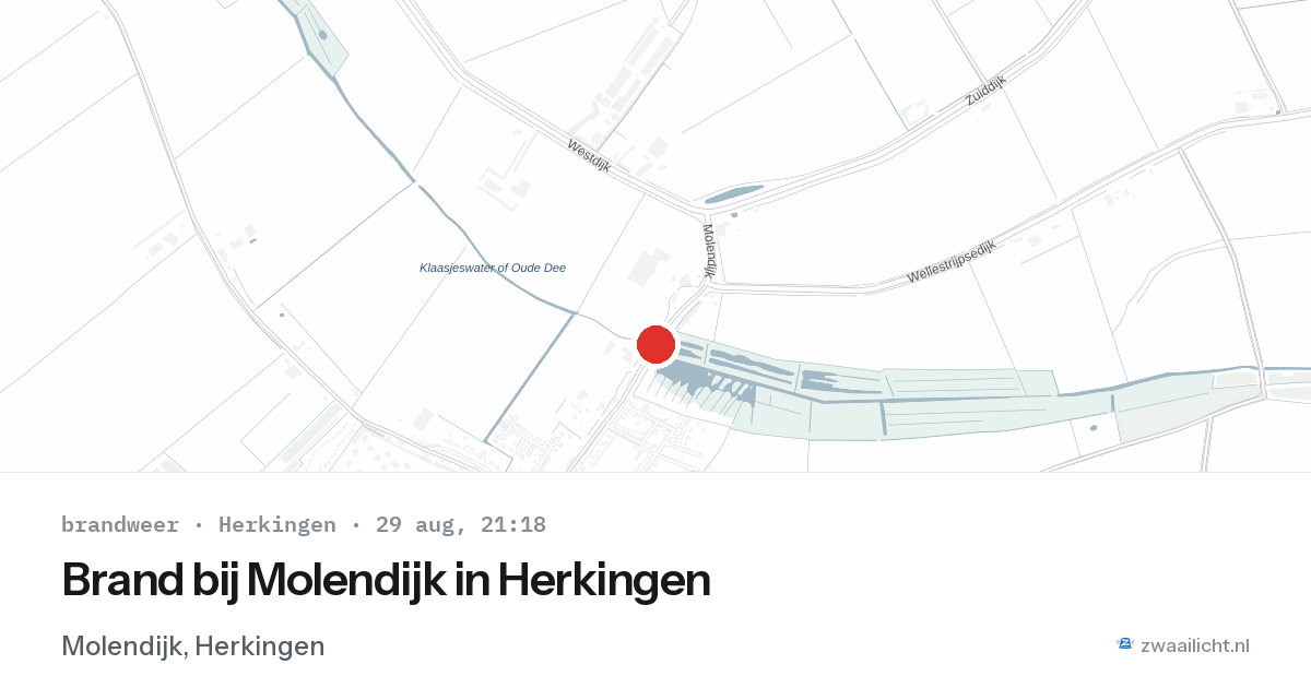 Brand bij Molendijk in Herkingen — 29 aug 2026