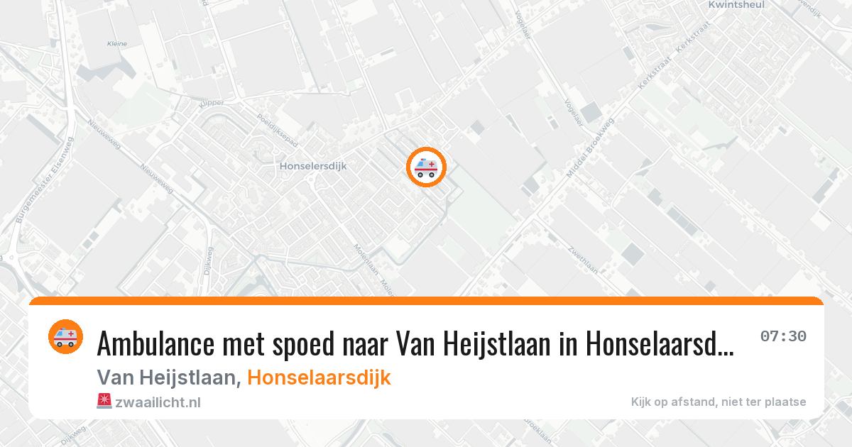 Ambulance met spoed naar Van Heijstlaan in Honselaarsdijk — 4 aug 2026