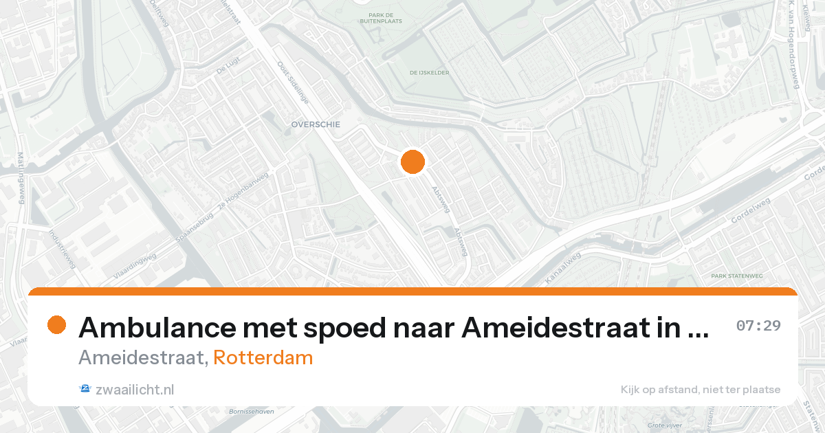 Ambulance met spoed naar Ameidestraat in Rotterdam — 19 aug 2026
