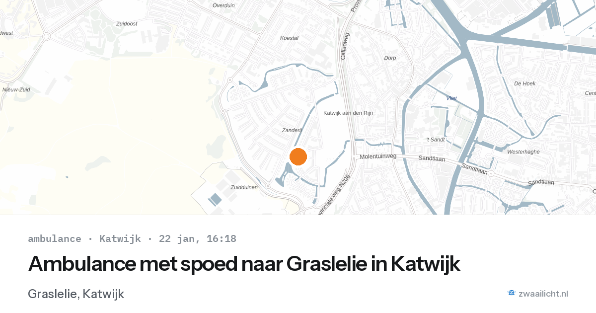 Ambulance met spoed naar Graslelie in Katwijk — 22 jan 2026