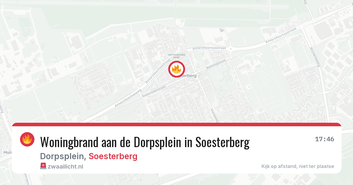 Woningbrand aan de Dorpsplein in Soesterberg — 20 apr 2026
