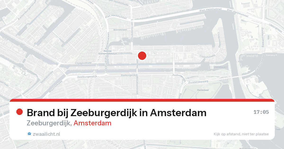 Brand bij Zeeburgerdijk in Amsterdam — 20 aug 2026