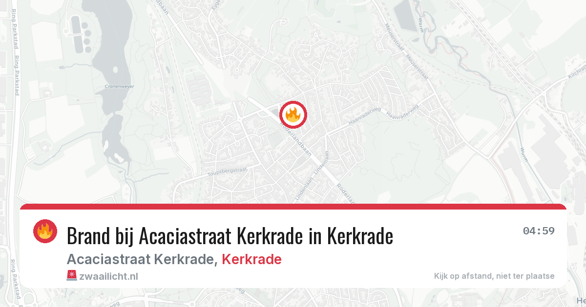 Brand bij Acaciastraat Kerkrade in Kerkrade — 22 jun 2026