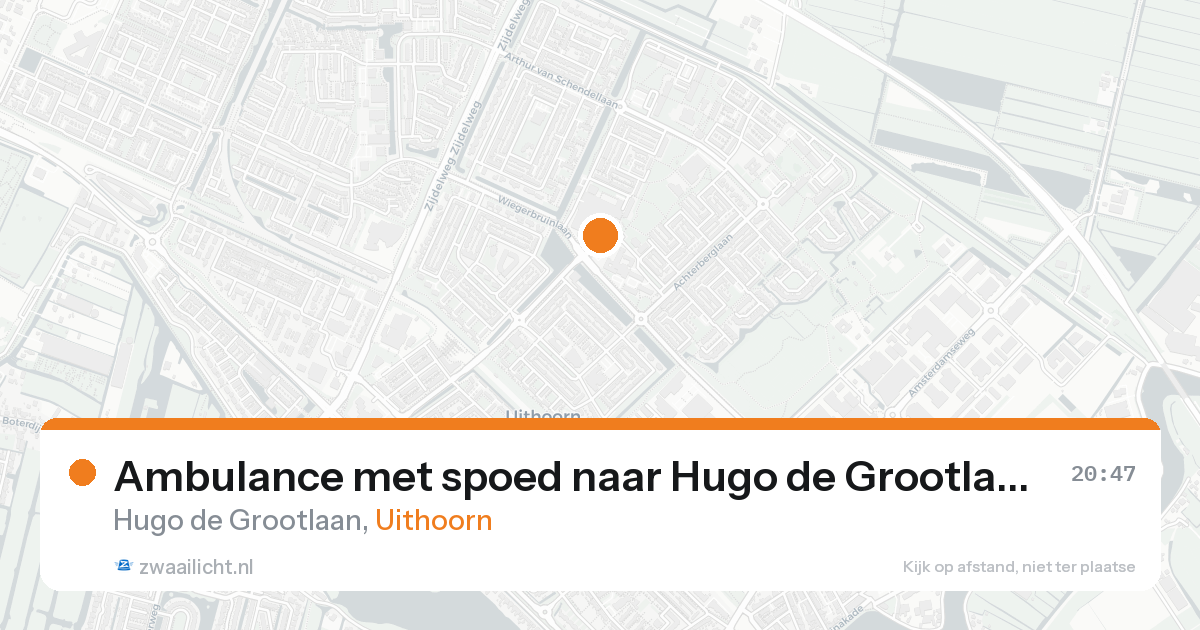 Ambulance met spoed naar Hugo de Grootlaan in Uithoorn — 27 mei 2026