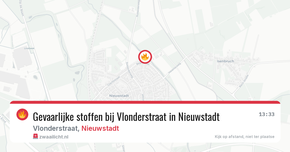 Gevaarlijke stoffen bij Vlonderstraat in Nieuwstadt — 20 mrt 2026