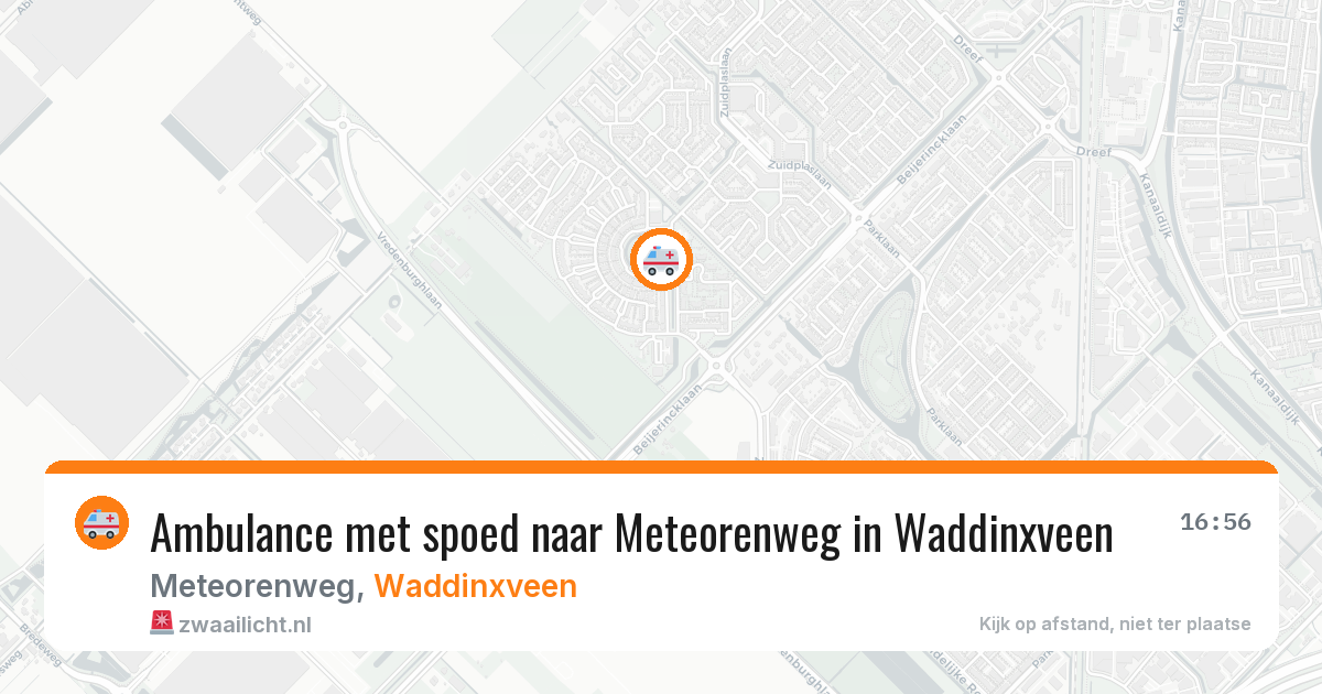 Ambulance met spoed naar Meteorenweg in Waddinxveen — 16 jul 2026