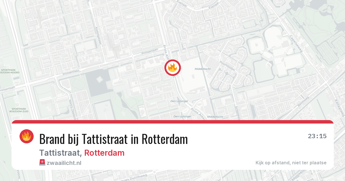 Brand bij Tattistraat in Rotterdam — 12 apr 2026