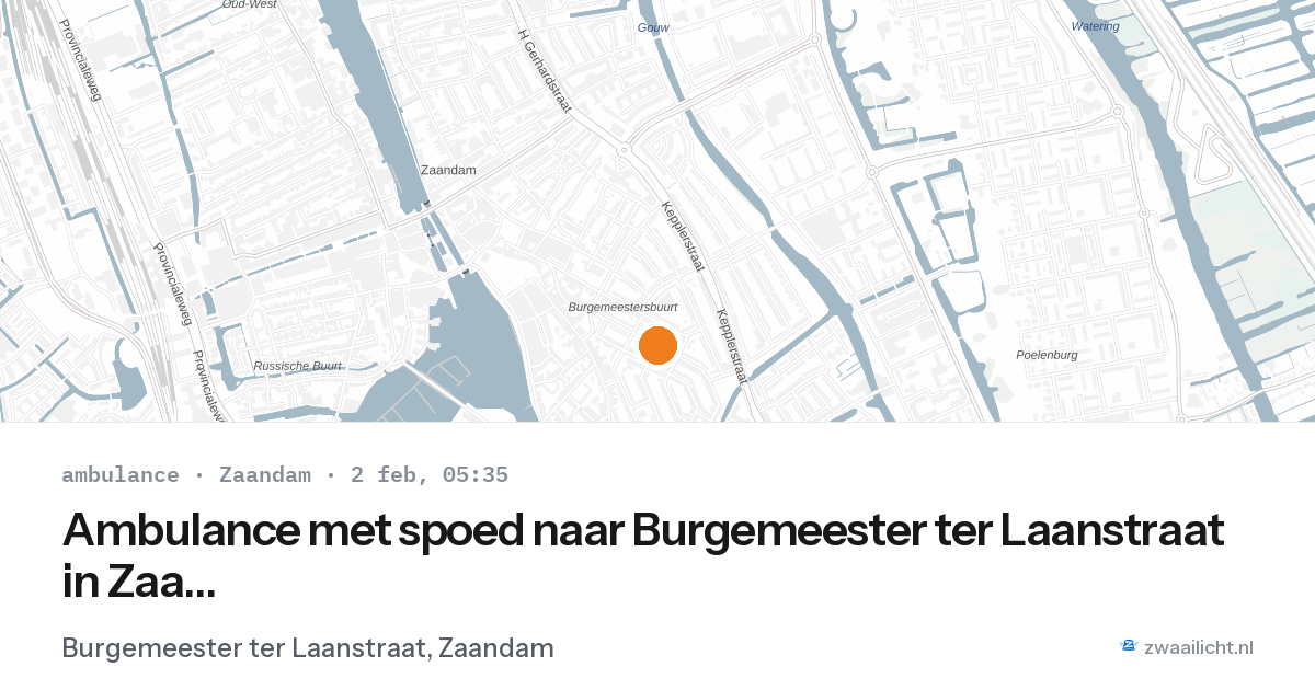 Ambulance met spoed naar Burgemeester ter Laanstraat in Zaandam — 2 feb 2026