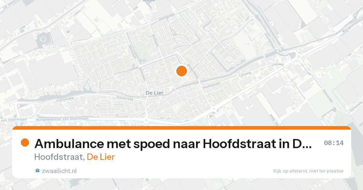 Ambulance met spoed naar Hoofdstraat in De Lier — 23 aug 2026