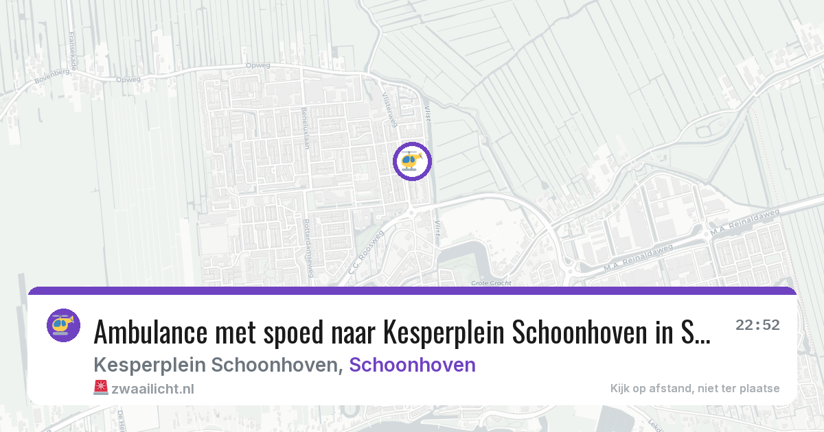 Ambulance met spoed naar Kesperplein Schoonhoven in Schoonhoven — 4 aug 2026