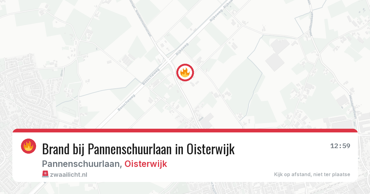Brand bij Pannenschuurlaan in Oisterwijk — 31 jul 2026