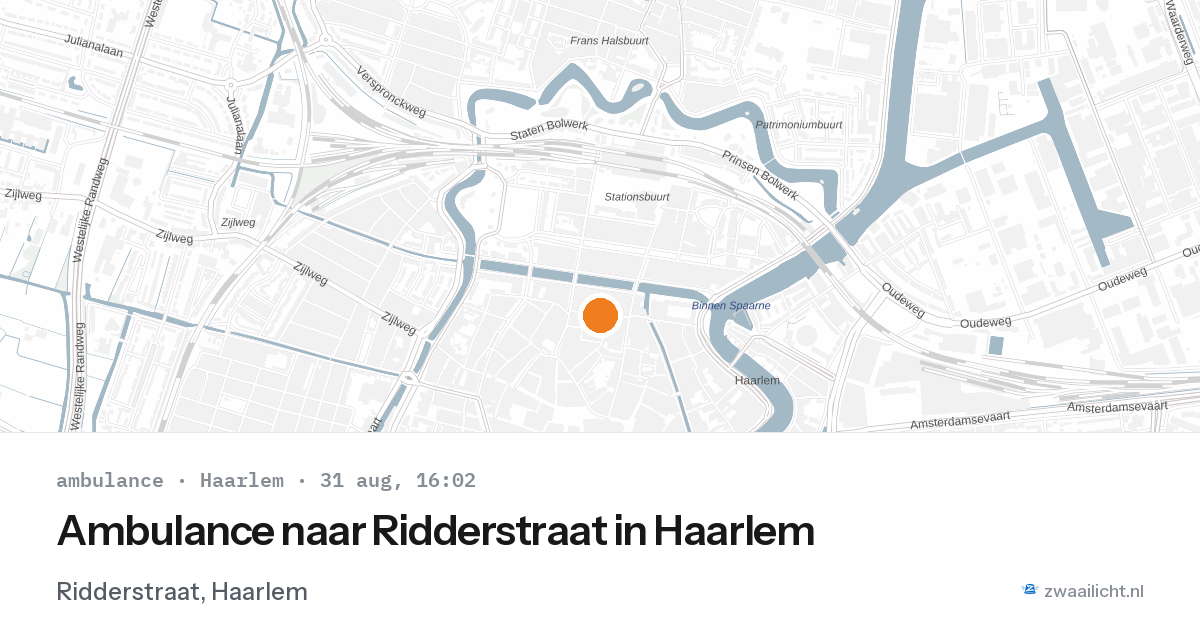 Ambulance naar Ridderstraat in Haarlem — 31 aug 2026