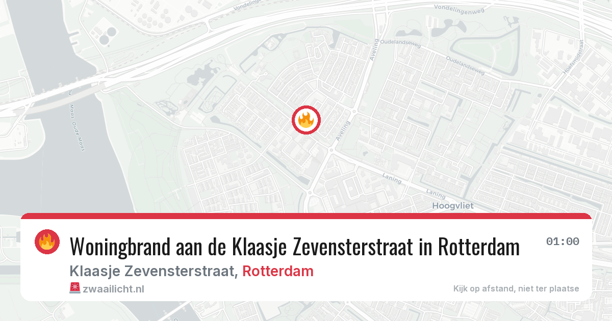 Woningbrand aan de Klaasje Zevensterstraat in Rotterdam — 18 jun 2026