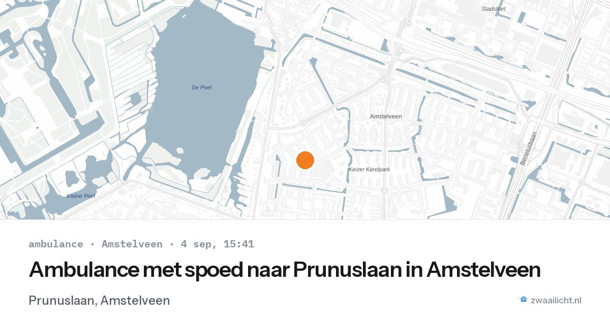 Ambulance met spoed naar Prunuslaan in Amstelveen — 4 sep 2026