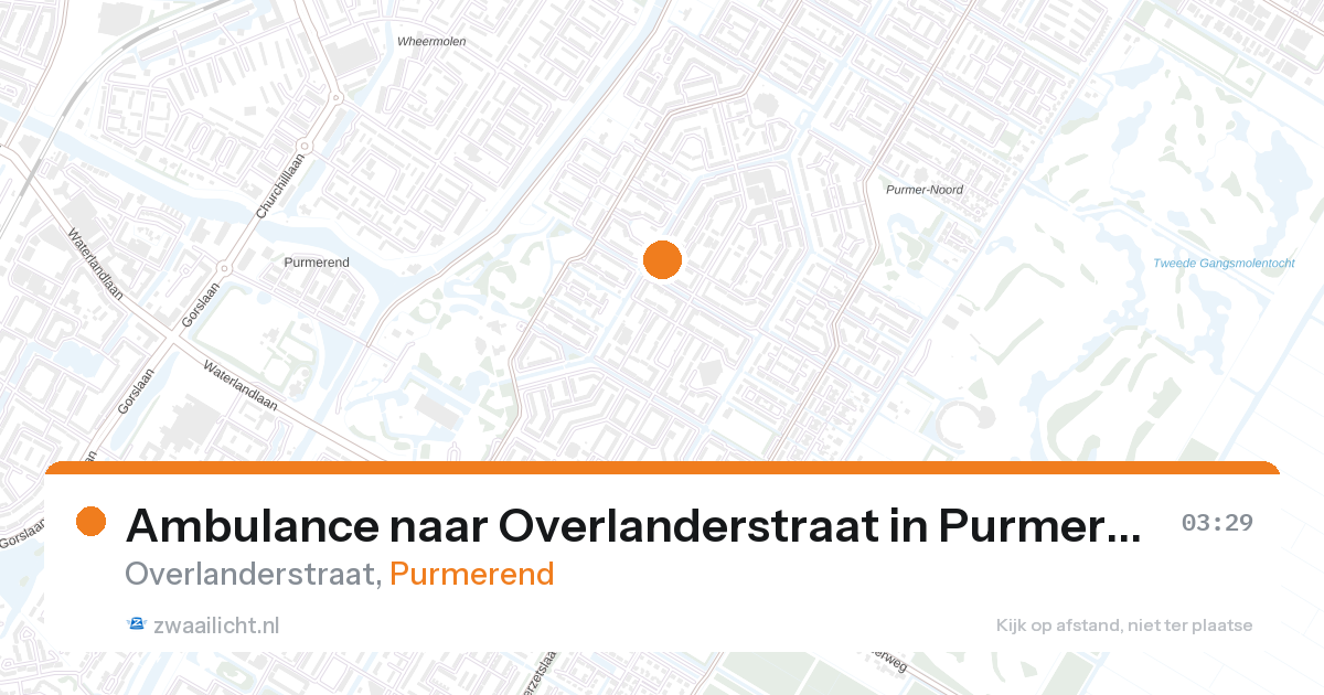 Ambulance naar Overlanderstraat in Purmerend — 27 aug 2026