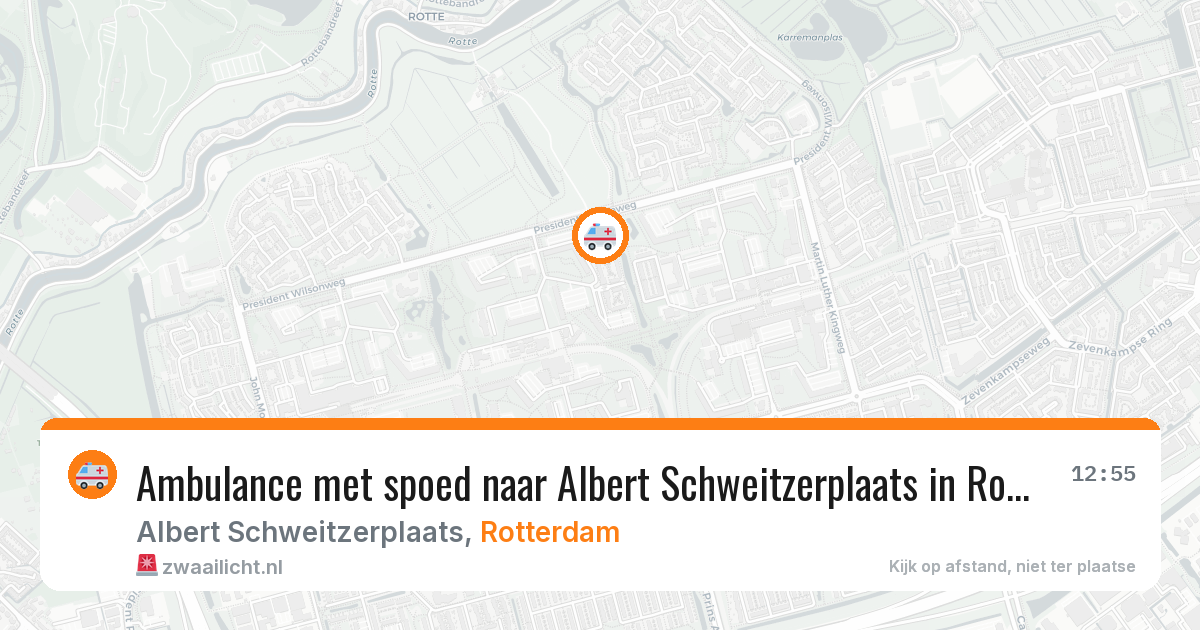 Ambulance met spoed naar Albert Schweitzerplaats in Rotterdam — 29 apr 2026