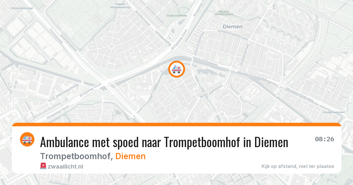 Ambulance met spoed naar Trompetboomhof in Diemen — 24 jun 2026