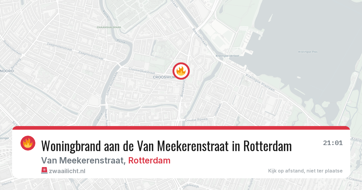 Woningbrand aan de Van Meekerenstraat in Rotterdam — 5 mrt 2026