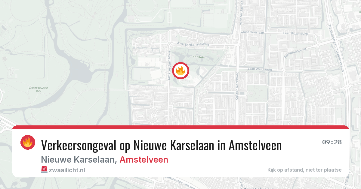 Verkeersongeval op Nieuwe Karselaan in Amstelveen — 21 jun 2026