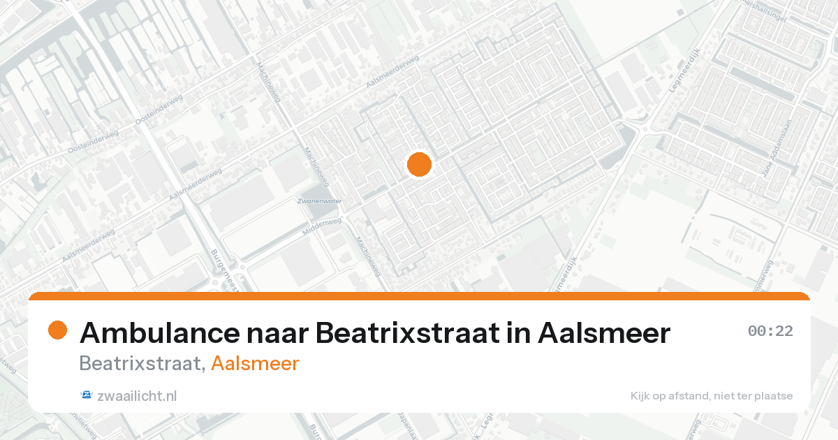 Ambulance naar Beatrixstraat in Aalsmeer — 24 aug 2026