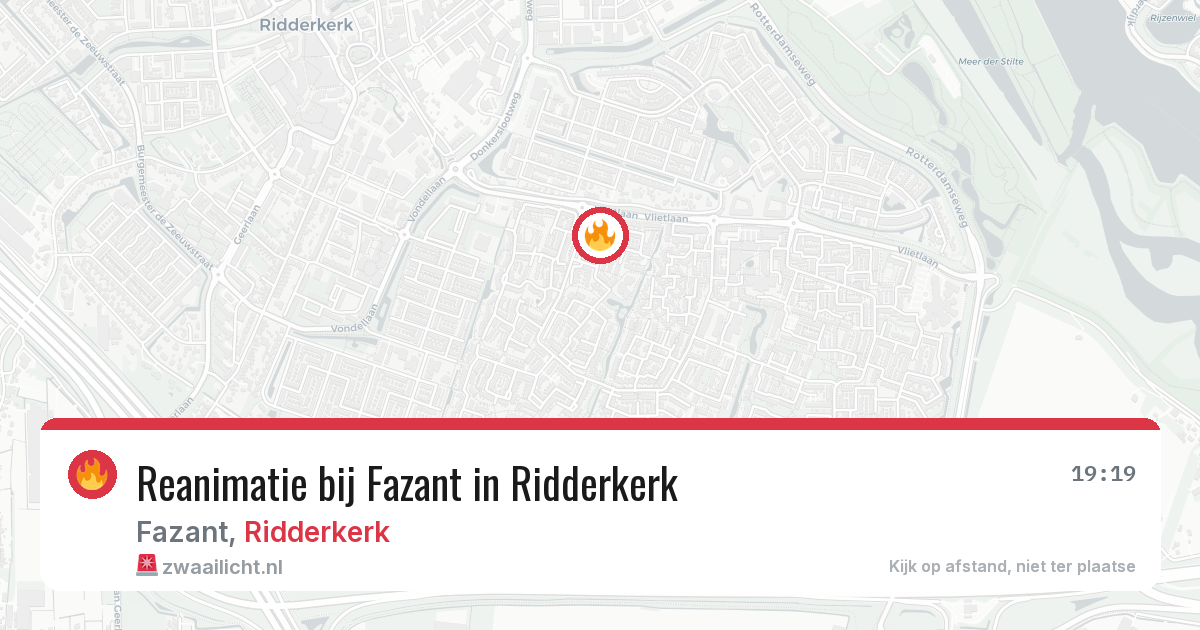 Reanimatie bij Fazant in Ridderkerk — 21 mei 2026