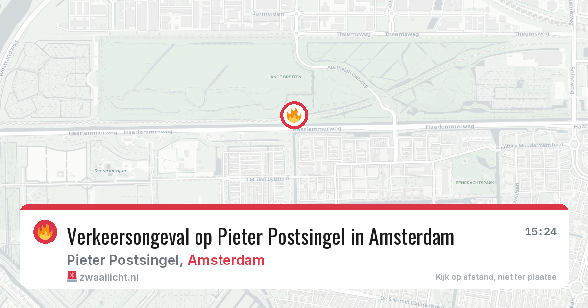 Verkeersongeval op Pieter Postsingel in Amsterdam — 4 aug 2026