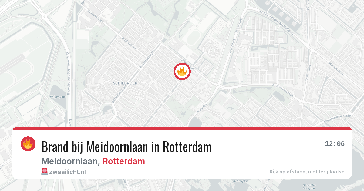 Brand bij Meidoornlaan in Rotterdam — 16 jun 2026
