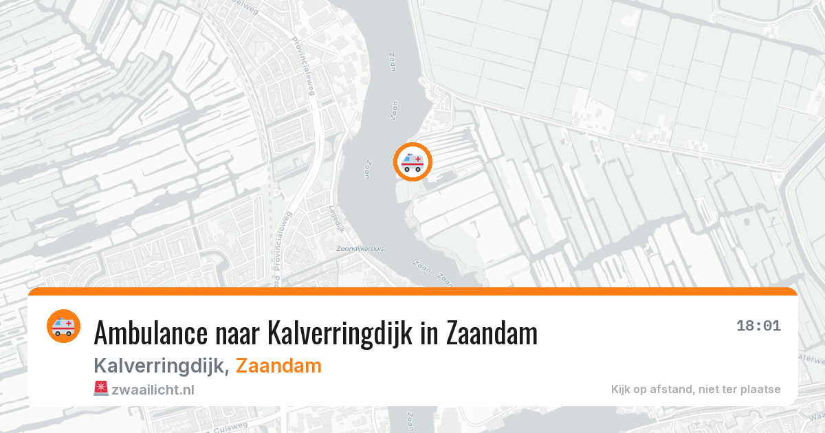 Ambulance naar Kalverringdijk in Zaandam — 9 jul 2026