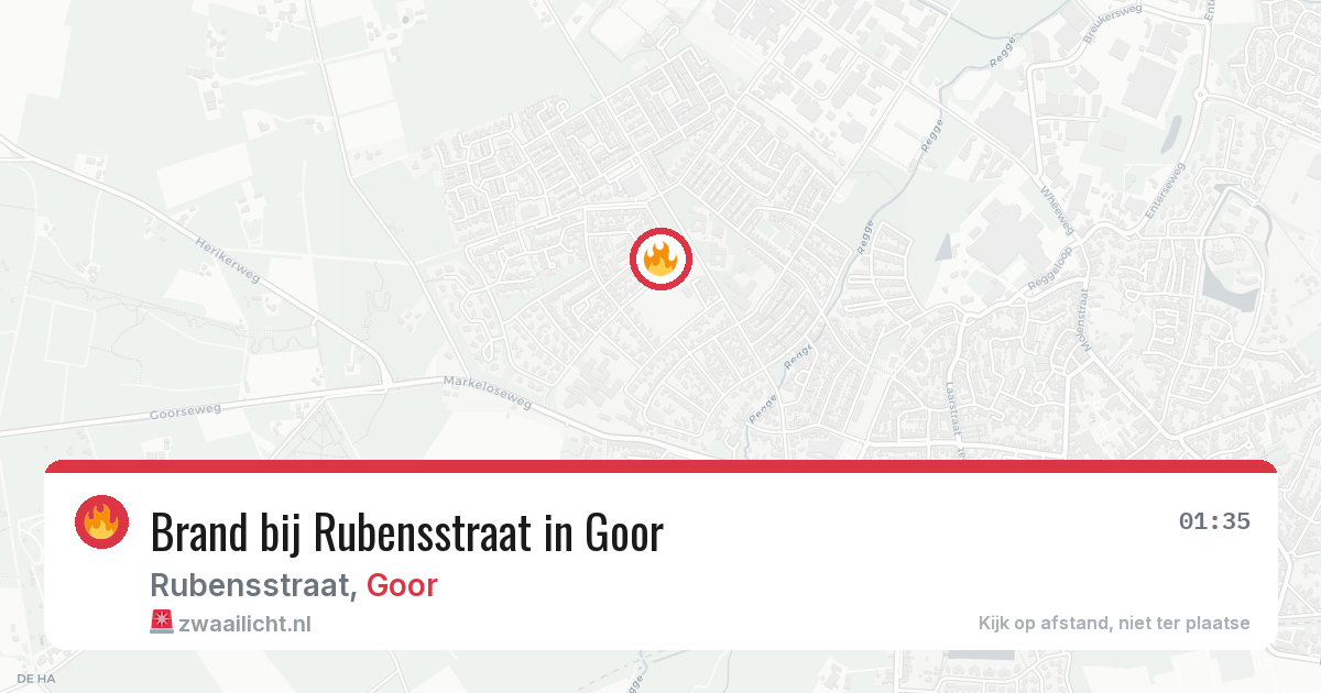 Brand bij Rubensstraat in Goor — 1 jun 2026