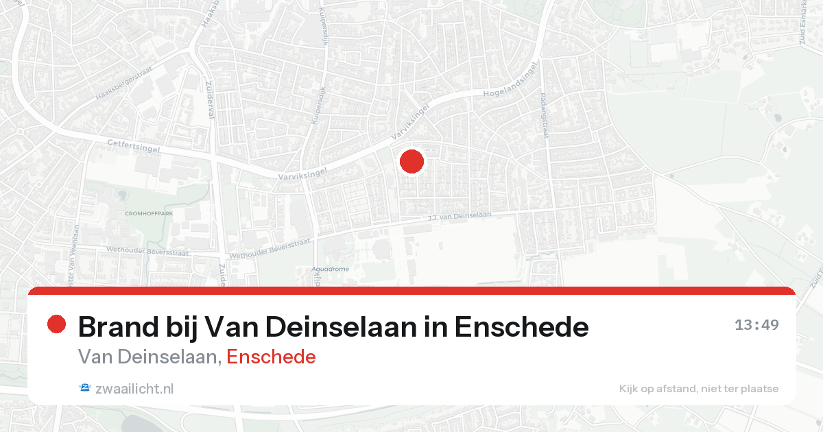 Brand bij Van Deinselaan in Enschede — 7 feb 2026