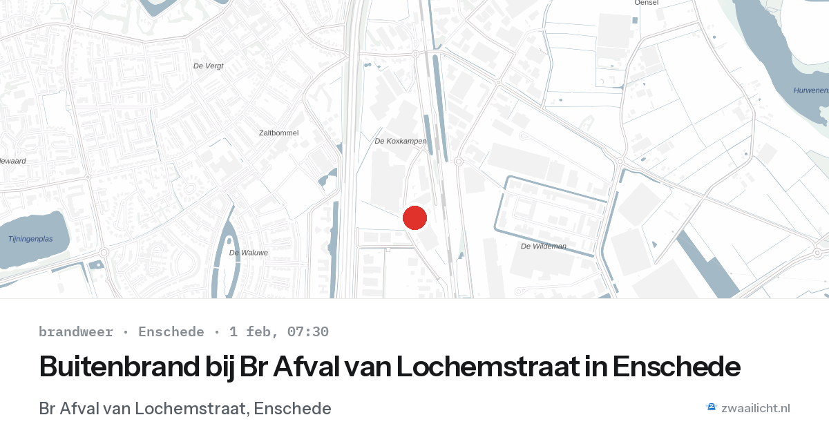 Buitenbrand bij Br Afval van Lochemstraat in Enschede — 1 feb 2026