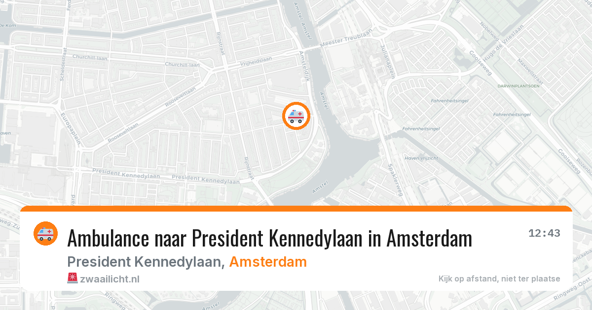 Ambulance naar President Kennedylaan in Amsterdam — 22 jun 2026