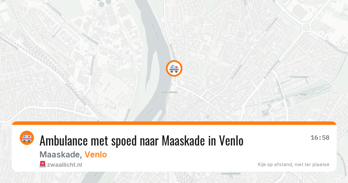 Ambulance met spoed naar Maaskade in Venlo — 1 aug 2026