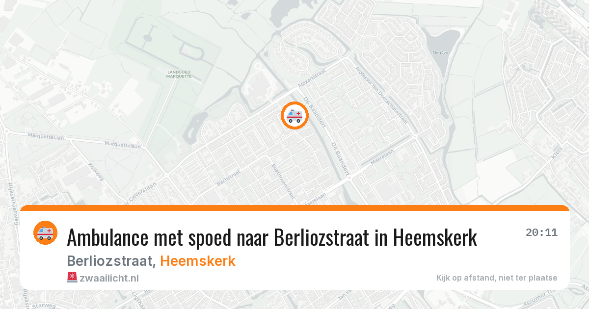Ambulance met spoed naar Berliozstraat in Heemskerk — 15 mrt 2026