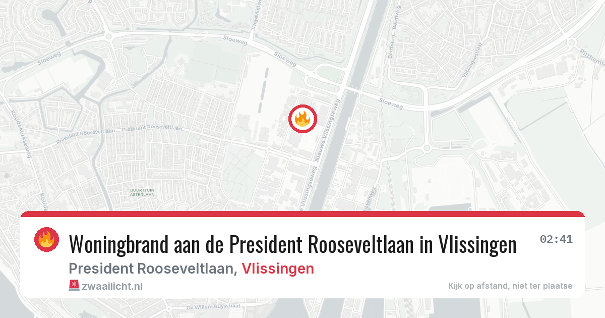 Woningbrand aan de President Rooseveltlaan in Vlissingen — 28 jun 2026